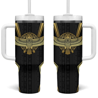 Egypt BA Tumbler With Handle Winged Pharaoh Hieroglyphic Patterns