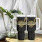 Egypt BA Tumbler With Handle Winged Pharaoh Hieroglyphic Patterns