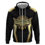 Egypt BA Zip Hoodie Winged Pharaoh Hieroglyphic Patterns