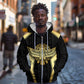 Egypt BA Zip Hoodie Winged Pharaoh Hieroglyphic Patterns