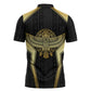 Egypt BA Zipper Polo Shirt Winged Pharaoh Hieroglyphic Patterns