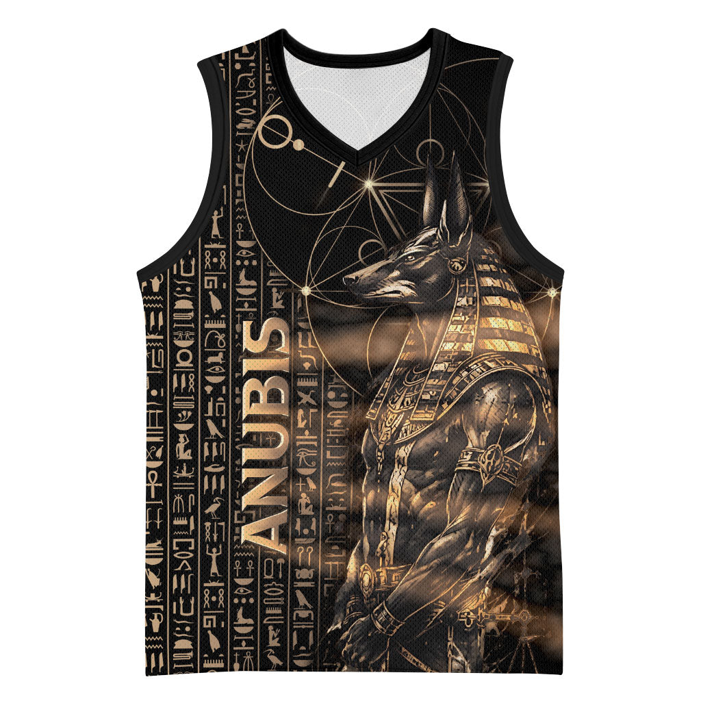 Personalized Egyptian God Anubis Basketball Jersey Jackal Headed Deity Ancient Egypt Mythology Gilded