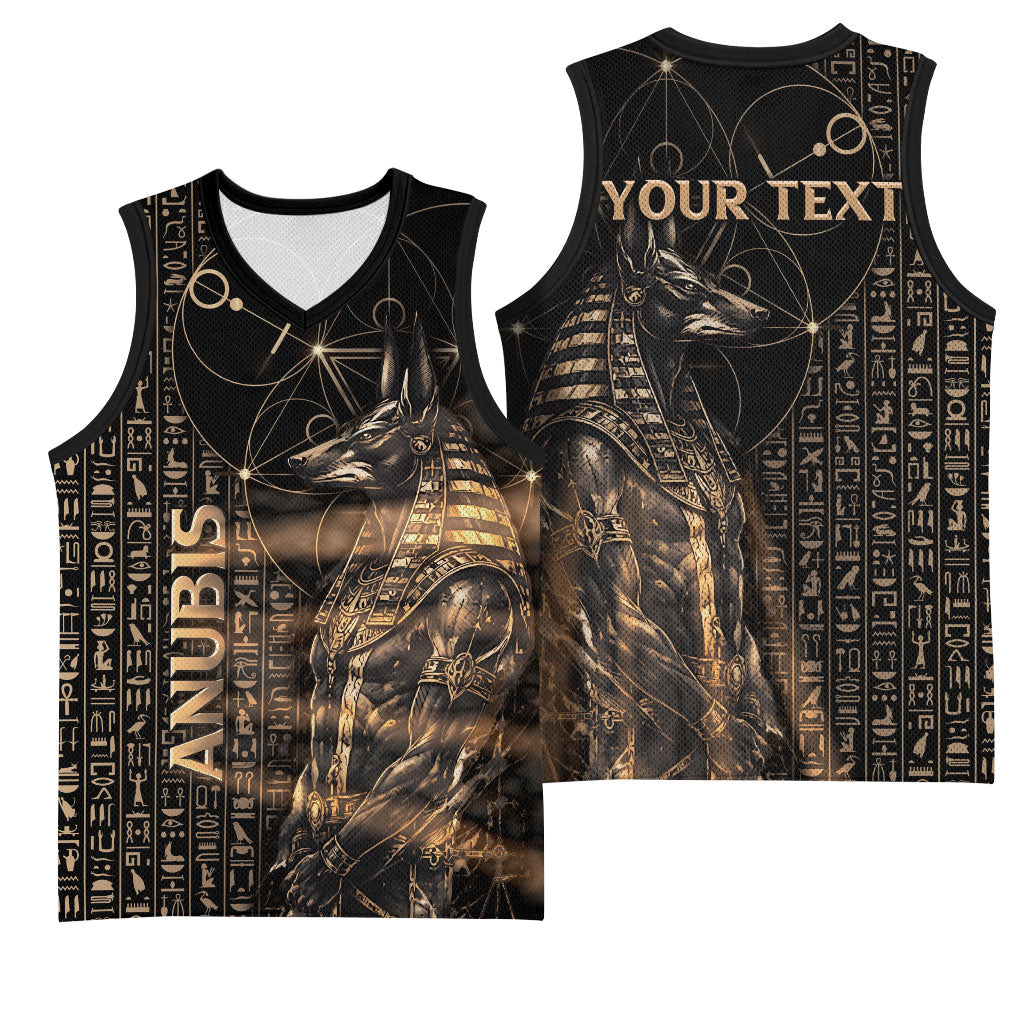 Personalized Egyptian God Anubis Basketball Jersey Jackal Headed Deity Ancient Egypt Mythology Gilded