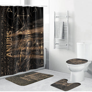 Egyptian God Anubis Bathroom Set Jackal Headed Deity Ancient Egypt Mythology Gilded