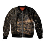 Personalized Egyptian God Anubis Bomber Jacket Jackal Headed Deity Ancient Egypt Mythology Gilded