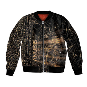 Personalized Egyptian God Anubis Bomber Jacket Jackal Headed Deity Ancient Egypt Mythology Gilded