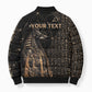 Personalized Egyptian God Anubis Bomber Puffer Jacket Jackal Headed Deity Ancient Egypt Mythology Gilded
