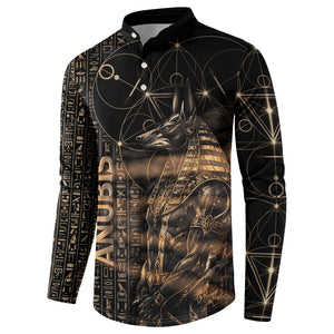 Personalized Egyptian God Anubis Button Sweatshirt Jackal Headed Deity Ancient Egypt Mythology Gilded