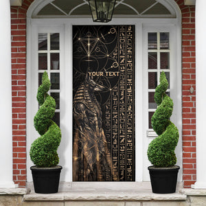 Personalized Egyptian God Anubis Door Cover Jackal Headed Deity Ancient Egypt Mythology Gilded