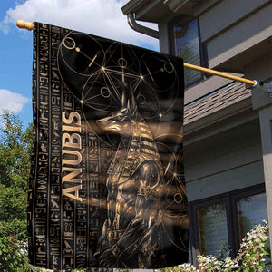 Egyptian God Anubis Garden Flag Jackal Headed Deity Ancient Egypt Mythology Gilded