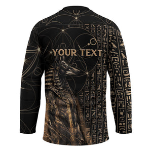 Personalized Egyptian God Anubis Hockey Jersey Jackal Headed Deity Ancient Egypt Mythology Gilded