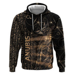 Personalized Egyptian God Anubis Hoodie Jackal Headed Deity Ancient Egypt Mythology Gilded