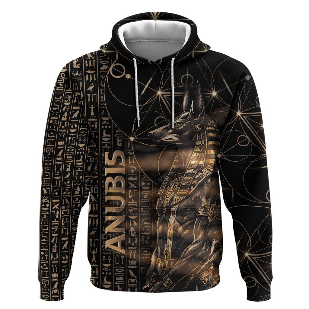 Personalized Egyptian God Anubis Hoodie Jackal Headed Deity Ancient Egypt Mythology Gilded