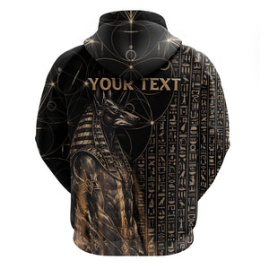 Personalized Egyptian God Anubis Hoodie Jackal Headed Deity Ancient Egypt Mythology Gilded