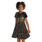 Personalized Egyptian God Anubis Kid Short Sleeve Dress Jackal Headed Deity Ancient Egypt Mythology Gilded
