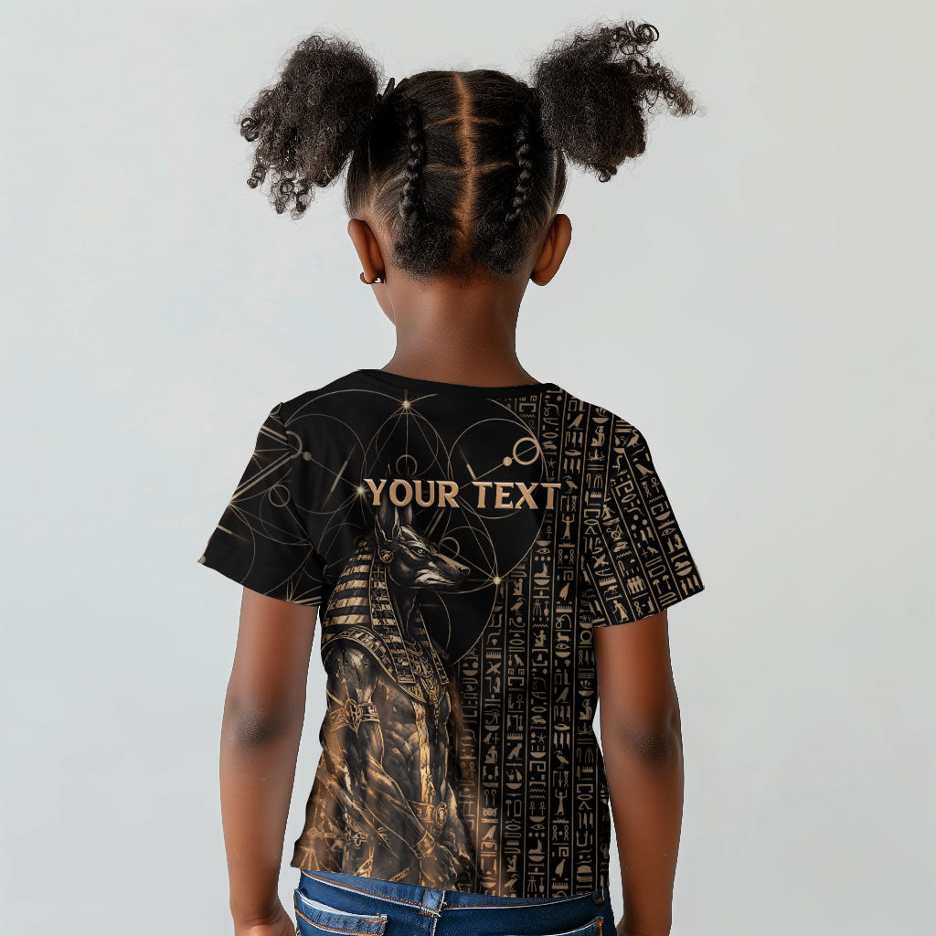 Personalized Egyptian God Anubis Kid T shirt Jackal Headed Deity Ancient Egypt Mythology Gilded