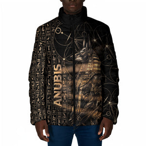 Personalized Egyptian God Anubis Padded Jacket Jackal Headed Deity Ancient Egypt Mythology Gilded