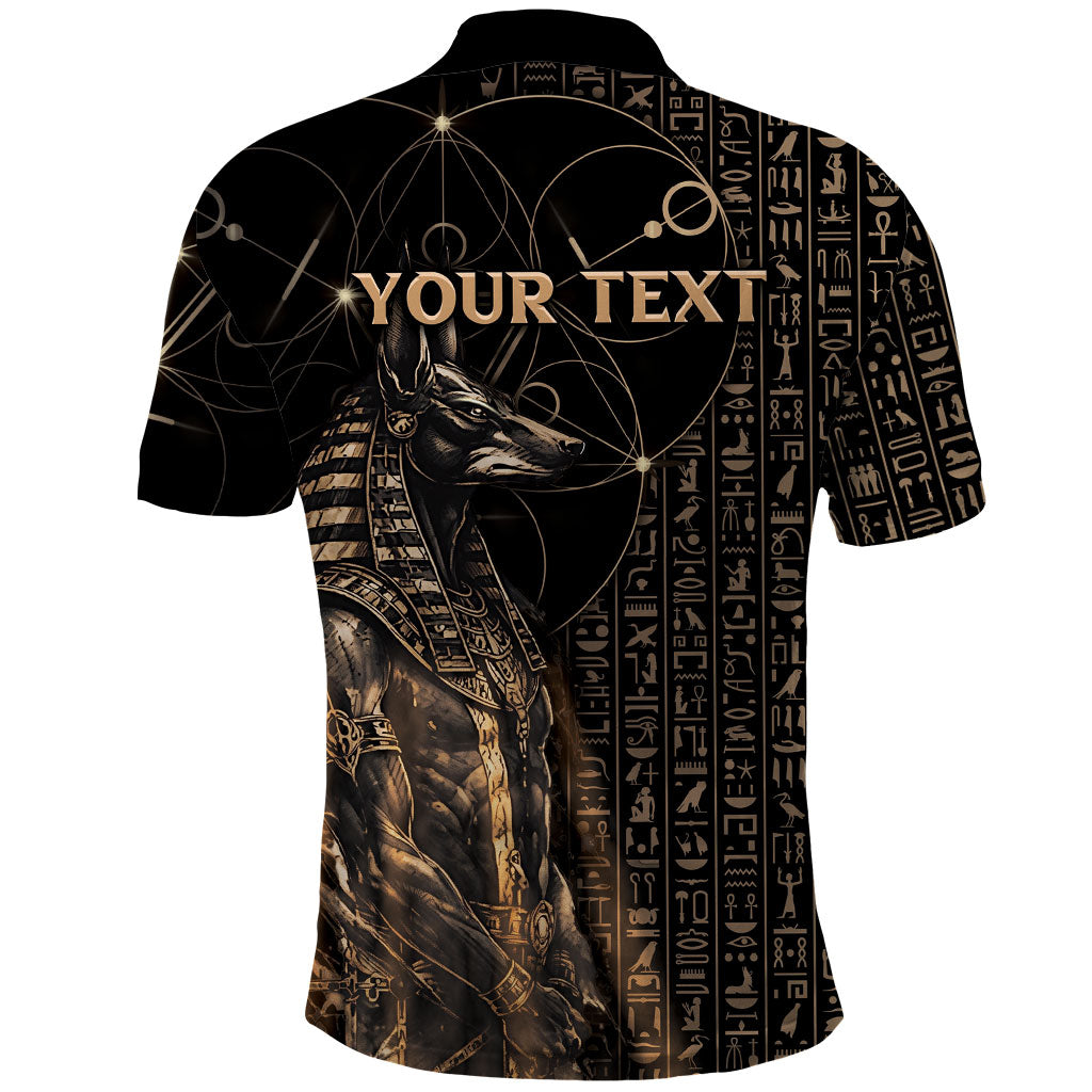 Personalized Egyptian God Anubis Polo Shirt Jackal Headed Deity Ancient Egypt Mythology Gilded