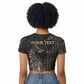 Personalized Egyptian God Anubis Raglan Cropped T shirt Jackal Headed Deity Ancient Egypt Mythology Gilded