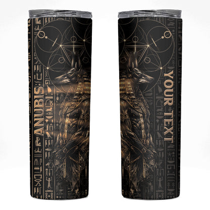 Personalized Egyptian God Anubis Skinny Tumbler Jackal Headed Deity Ancient Egypt Mythology Gilded