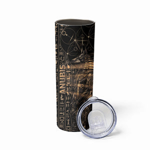Personalized Egyptian God Anubis Skinny Tumbler Jackal Headed Deity Ancient Egypt Mythology Gilded