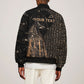 Personalized Egyptian God Anubis Sleeve Zip Bomber Jacket Jackal Headed Deity Ancient Egypt Mythology Gilded
