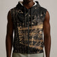 Personalized Egyptian God Anubis Sleeveless Zip Hoodie Jackal Headed Deity Ancient Egypt Mythology Gilded