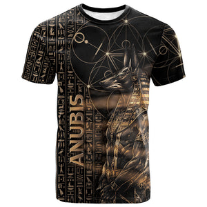 Personalized Egyptian God Anubis T shirt Jackal Headed Deity Ancient Egypt Mythology Gilded