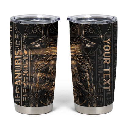 Personalized Egyptian God Anubis Tumbler Cup Jackal Headed Deity Ancient Egypt Mythology Gilded