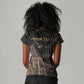 Personalized Egyptian God Anubis Women V-Neck T-Shirt Jackal Headed Deity Ancient Egypt Mythology Gilded