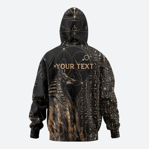 Personalized Egyptian God Anubis Zip Hoodie Jackal Headed Deity Ancient Egypt Mythology Gilded