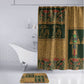 Egyptian God Osiris Bathroom Set Green Pharaonic Hieroglyphic Patterns