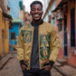 Egyptian God Osiris Bomber Jacket Green Pharaonic Hieroglyphic Patterns