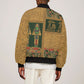 Egyptian God Osiris Bomber Jacket Green Pharaonic Hieroglyphic Patterns