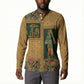 Egyptian God Osiris Button Sweatshirt Green Pharaonic Hieroglyphic Patterns