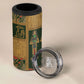 Egyptian God Osiris 4 in 1 Can Cooler Tumbler Green Pharaonic Hieroglyphic Patterns