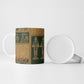 Egyptian God Osiris Ceramic Mug Green Pharaonic Hieroglyphic Patterns