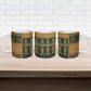 Egyptian God Osiris Ceramic Mug Green Pharaonic Hieroglyphic Patterns