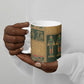 Egyptian God Osiris Ceramic Mug Green Pharaonic Hieroglyphic Patterns