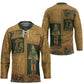 Egyptian God Osiris Hockey Jersey Green Pharaonic Hieroglyphic Patterns