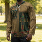 Egyptian God Osiris Hockey Jersey Green Pharaonic Hieroglyphic Patterns