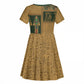 Egyptian God Osiris Kid Short Sleeve Dress Green Pharaonic Hieroglyphic Patterns