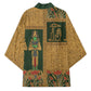 Egyptian God Osiris Kimono Green Pharaonic Hieroglyphic Patterns