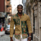 Egyptian God Osiris Long Sleeve Button Shirt Green Pharaonic Hieroglyphic Patterns