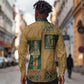 Egyptian God Osiris Long Sleeve Button Shirt Green Pharaonic Hieroglyphic Patterns