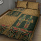 Egyptian God Osiris Quilt Bed Set Green Pharaonic Hieroglyphic Patterns