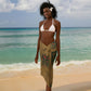Egyptian God Osiris Sarong Green Pharaonic Hieroglyphic Patterns