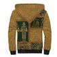 Egyptian God Osiris Sherpa Hoodie Green Pharaonic Hieroglyphic Patterns