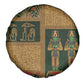Egyptian God Osiris Spare Tire Cover Green Pharaonic Hieroglyphic Patterns