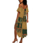 Egyptian God Osiris Summer Maxi Dress Green Pharaonic Hieroglyphic Patterns